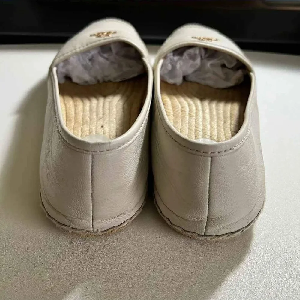 Coach Leather Off White Espadrilles Slip or Slide On Flats Size 8